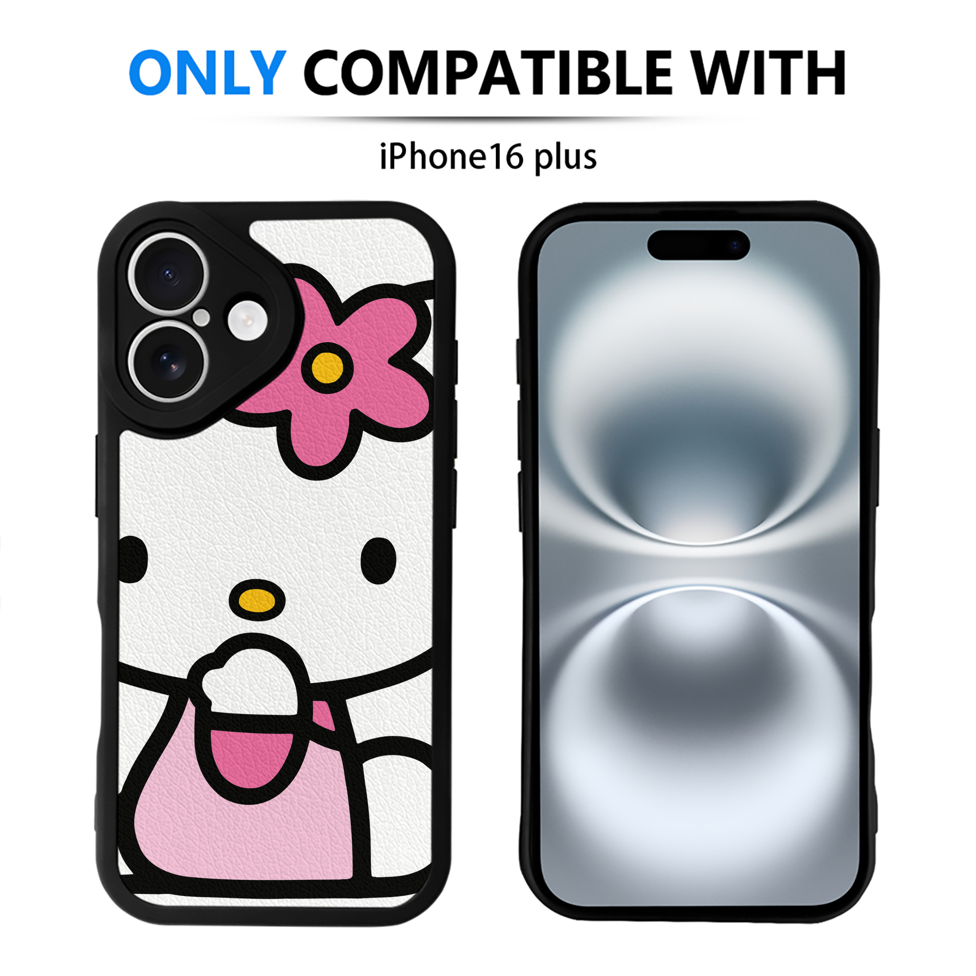 （画像用） Hello Kitty ハローキティ 【iPhone 16シリーズ対応】シリコンスマホケース（レザー調） 材質：シリコン